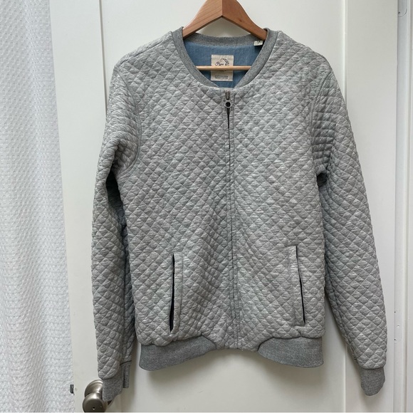 Scotch & Soda Other - Scotch & Soda Men's Quilted Bomber Sweat Jacket Home Alone Large Gray Melange